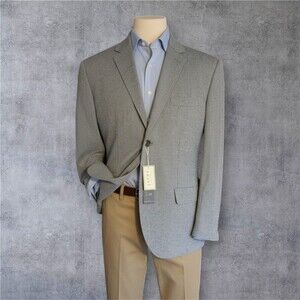 JACHS Mens Blazer XL Gray Jersey Cotton/Polyester Sport Coat Two Button Jacket
